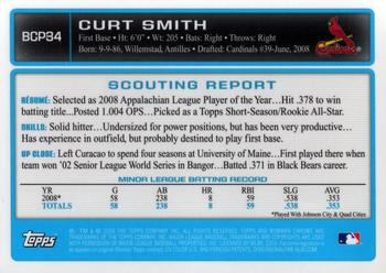 2009 Bowman - Chrome Prospects #BCP34 Curt Smith Back