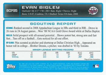 2009 Bowman - Chrome Prospects #BCP35 Evan Bigley Back