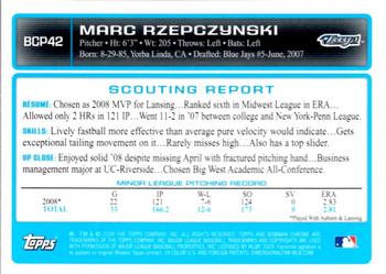 2009 Bowman - Chrome Prospects #BCP42 Marc Rzepczynski Back