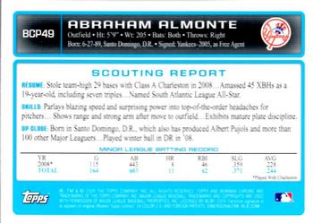 2009 Bowman - Chrome Prospects #BCP49 Abraham Almonte Back