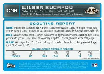 2009 Bowman - Chrome Prospects #BCP54 Wilber Bucardo Back