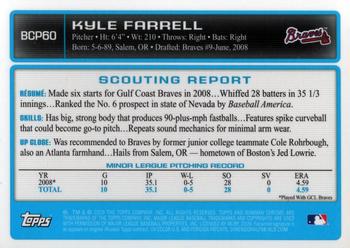 2009 Bowman - Chrome Prospects #BCP60 Kyle Farrell Back