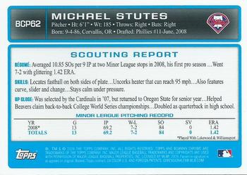 2009 Bowman - Chrome Prospects #BCP62 Michael Stutes Back