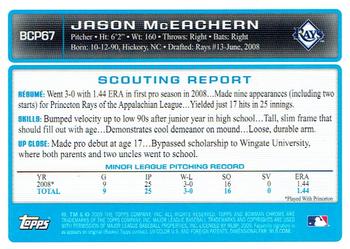 2009 Bowman - Chrome Prospects #BCP67 Jason McEachern Back