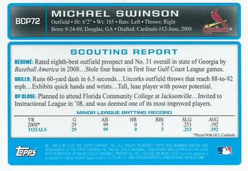 2009 Bowman - Chrome Prospects #BCP72 Michael Swinson Back