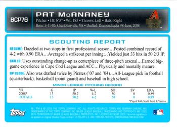 2009 Bowman - Chrome Prospects #BCP76 Pat McAnaney Back