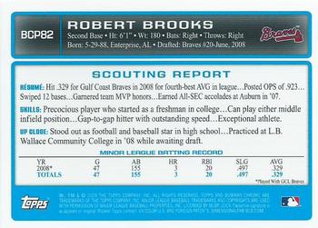 2009 Bowman - Chrome Prospects #BCP82 Robert Brooks Back