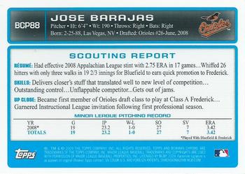 2009 Bowman - Chrome Prospects #BCP88 Jose Barajas Back