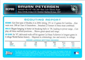 2009 Bowman - Chrome Prospects #BCP89 Bryan Petersen Back