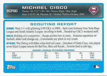 2009 Bowman - Chrome Prospects #BCP90 Michael Cisco Back