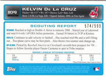 2009 Bowman - Chrome Prospects Refractors #BCP9 Kelvin de la Cruz Back
