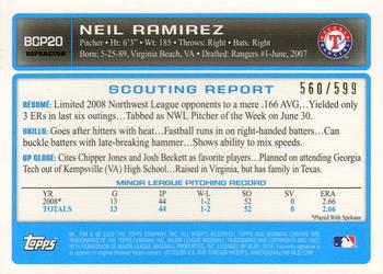 2009 Bowman - Chrome Prospects Refractors #BCP20 Neil Ramirez Back