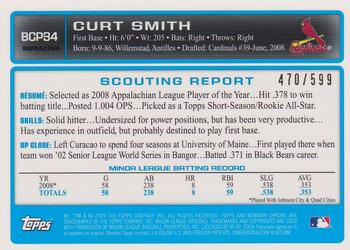 2009 Bowman - Chrome Prospects Refractors #BCP34 Curt Smith Back