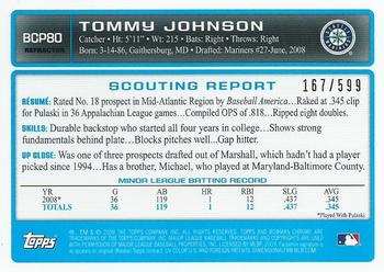 2009 Bowman - Chrome Prospects Refractors #BCP80 Tommy Johnson Back