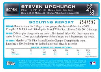 2009 Bowman - Chrome Prospects Refractors #BCP84 Steven Upchurch Back