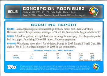2009 Bowman - Chrome WBC Prospects #BCW3 Concepcion Rodriguez Back