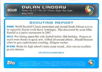 2009 Bowman - Chrome WBC Prospects #BCW8 Dylan Lindsay Back
