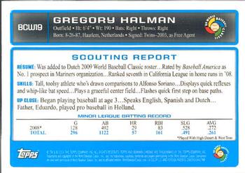 2009 Bowman - Chrome WBC Prospects #BCW19 Gregory Halman Back