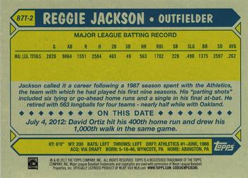 2017 Topps New Era - 1987 Topps Baseball 30th Anniversary #87T-2 Reggie Jackson Back