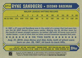 2017 Topps New Era - 1987 Topps Baseball 30th Anniversary #87T-4 Ryne Sandberg Back