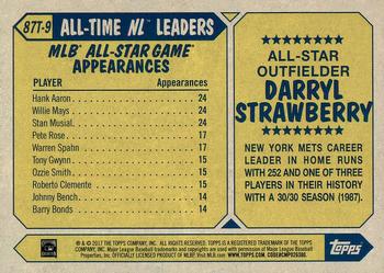 2017 Topps New Era - 1987 Topps Baseball 30th Anniversary #87T-9 Darryl Strawberry Back