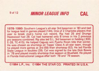 1988 Star Cal Ripken Jr. #9 Cal Ripken Jr. Back