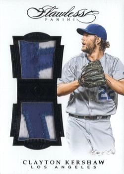 2017 Panini Flawless - Dual Patches Black #DP-CK Clayton Kershaw Front
