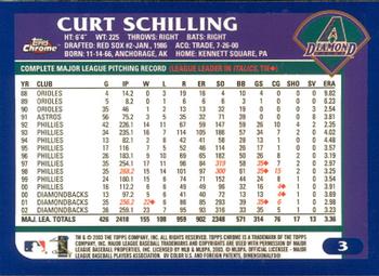 2003 Topps Chrome #3 Curt Schilling Back