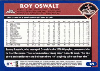 2003 Topps Chrome #38 Roy Oswalt Back