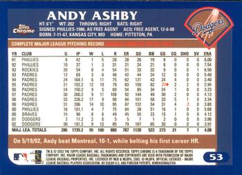 2003 Topps Chrome #53 Andy Ashby Back