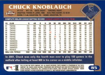 2003 Topps Chrome #85 Chuck Knoblauch Back