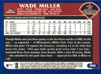2003 Topps Chrome #90 Wade Miller Back