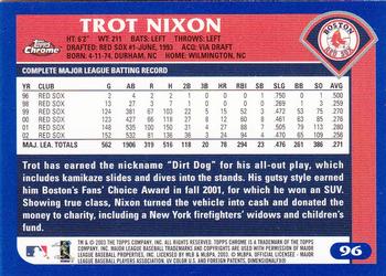 2003 Topps Chrome #96 Trot Nixon Back