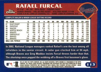 2003 Topps Chrome #113 Rafael Furcal Back