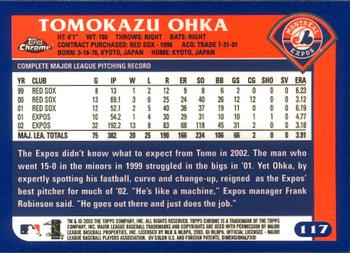 2003 Topps Chrome #117 Tomokazu Ohka Back