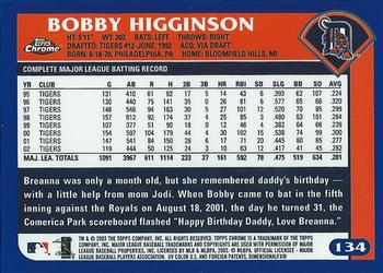 2003 Topps Chrome #134 Bobby Higginson Back
