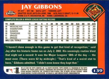 2003 Topps Chrome #139 Jay Gibbons Back