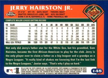 2003 Topps Chrome #148 Jerry Hairston Jr. Back