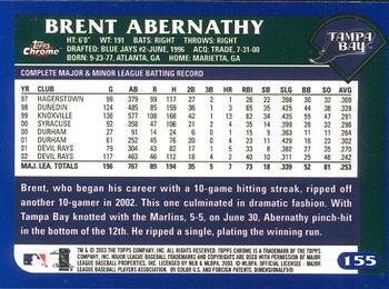 2003 Topps Chrome #155 Brent Abernathy Back