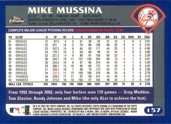 2003 Topps Chrome #157 Mike Mussina Back