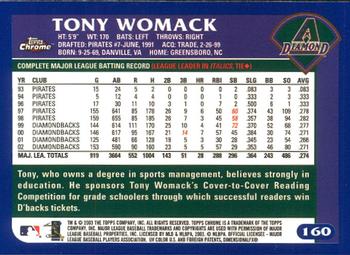 2003 Topps Chrome #160 Tony Womack Back