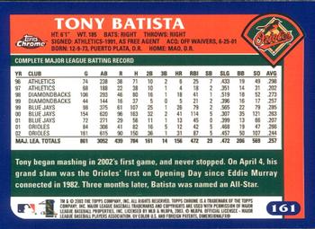 2003 Topps Chrome #161 Tony Batista Back