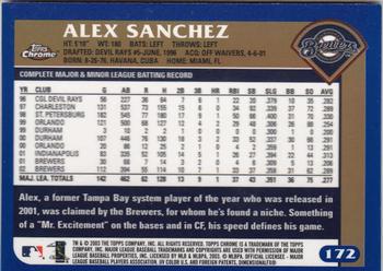 2003 Topps Chrome #172 Alex Sanchez Back