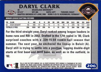 2003 Topps Chrome #206 Daryl Clark Back