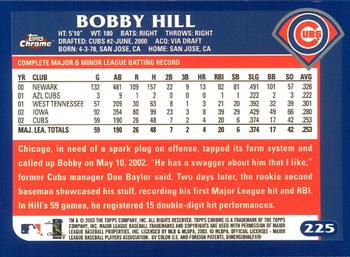 2003 Topps Chrome #225 Bobby Hill Back