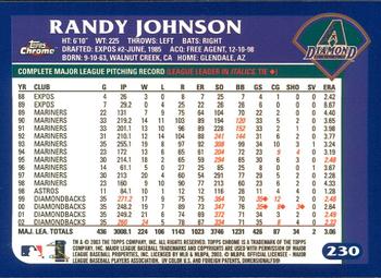 2003 Topps Chrome #230 Randy Johnson Back