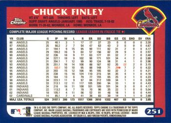 2003 Topps Chrome #251 Chuck Finley Back