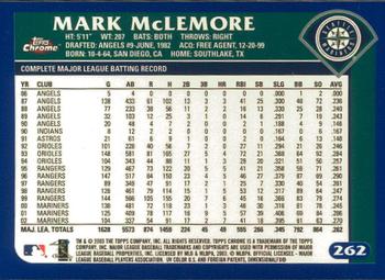 2003 Topps Chrome #262 Mark McLemore Back