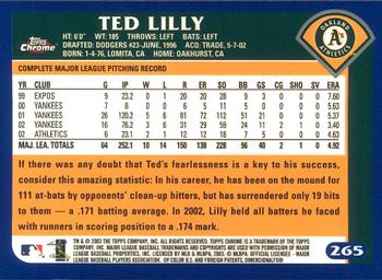 2003 Topps Chrome #265 Ted Lilly Back