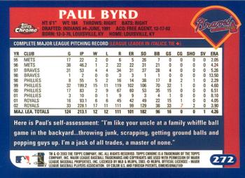 2003 Topps Chrome #272 Paul Byrd Back